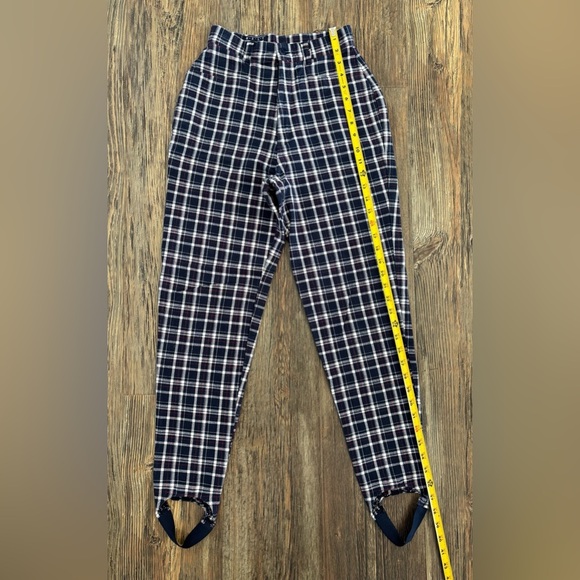 Best American Clothing Co. Stirrup Dress Pants Women’s 3/4 Blue Red White Plaid - Picture 3 of 13